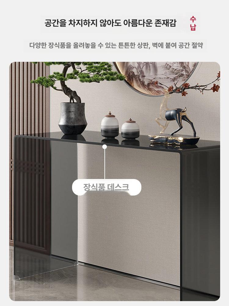 서랍 대리석 북유럽 현관 장식장 강화유리 복도 아크릴 60 40x75 프리미엄 블랙 완전 조립 완료 - 상세 이미지 2