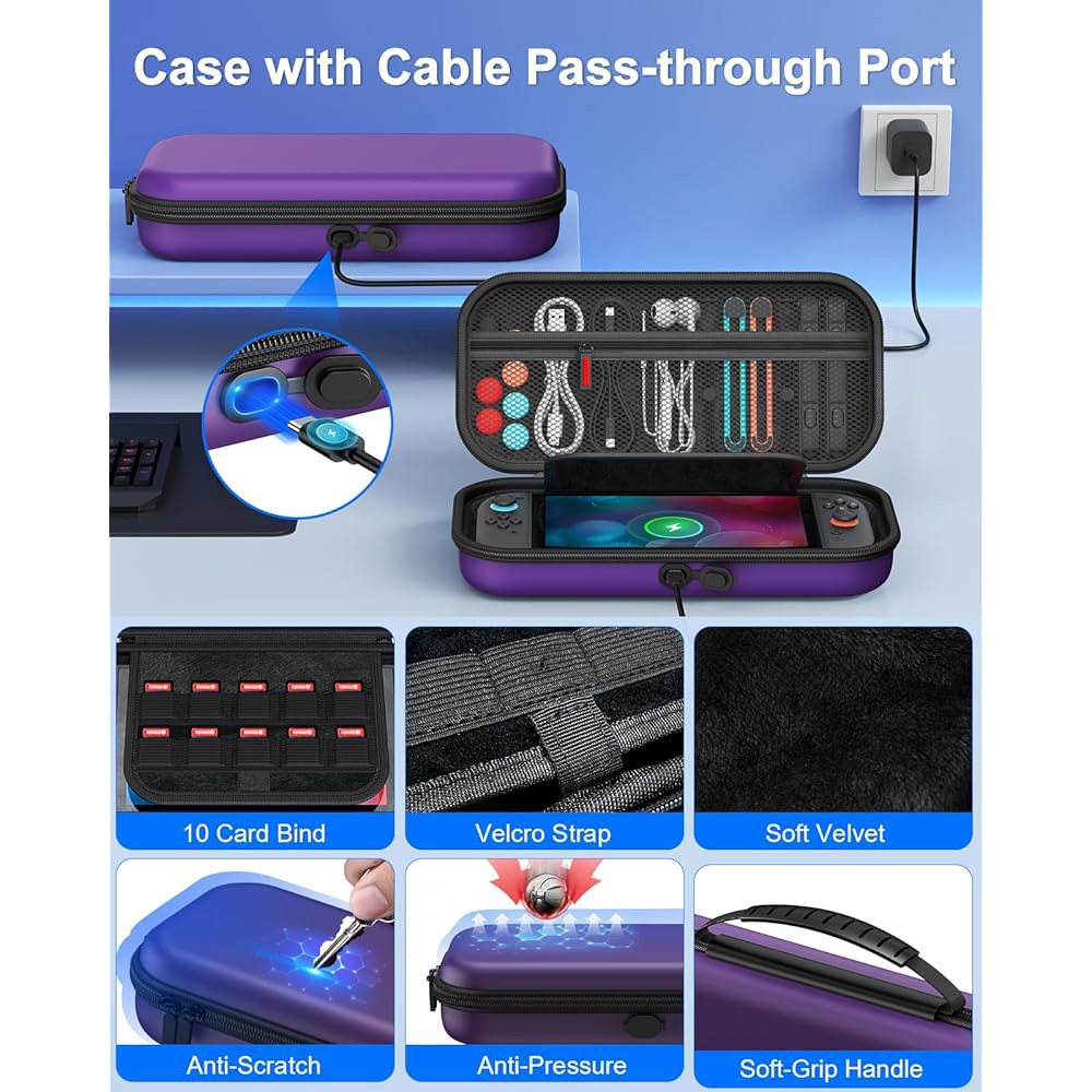 Switch 2 Accessories, Case Bundle 1 Kart Case,Controller Console,[Charge Kit Carrying for Wheel Nint - 상세 이미지 3
