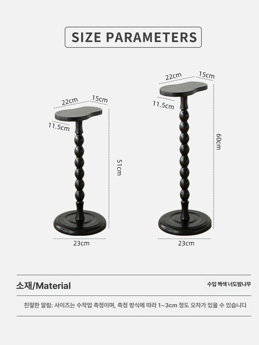 엔틱 사이드 테이블 원목 협탁 원형 미니 탁자 빈티지 월넛 2360 - 상세 이미지 5