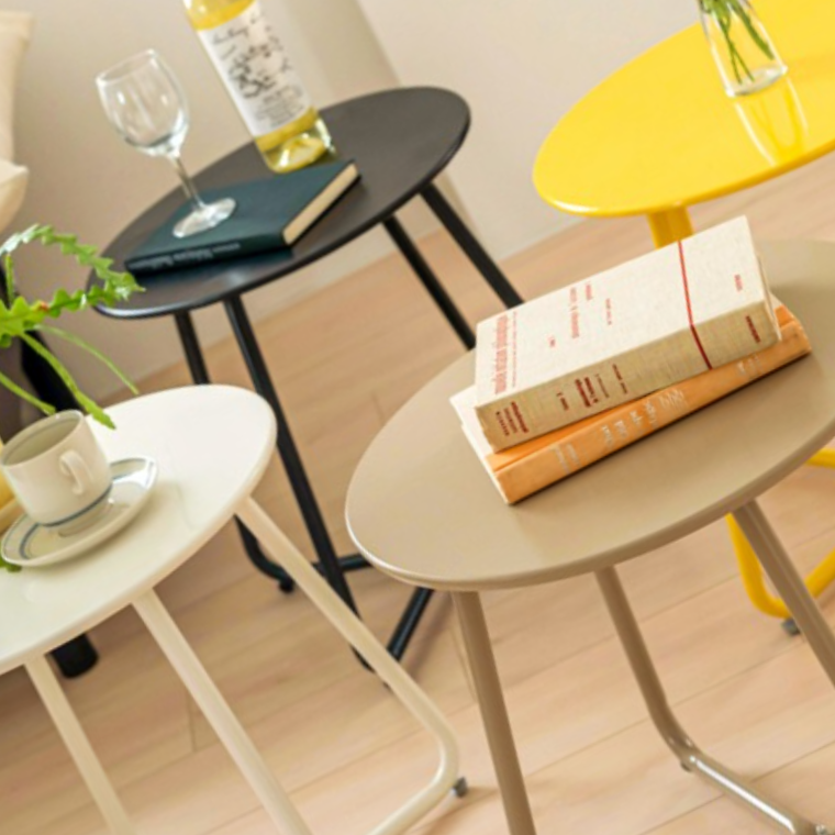 조립식 미니 철제 원형 사이드테이블 빈티지 거실협탁