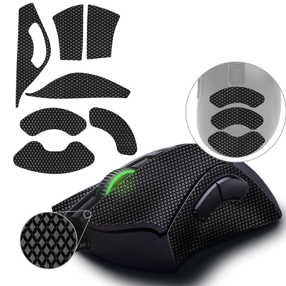 TALONGAMES 레이저 DeathAdder V2 / 마우스와 흡수, 호환되는 컷, 손바닥 핏 얇은 그립 게이밍 테이프, 땀 0.5mm, 마우스 프로 스킨 쉬운 미끄럼 방지 사용 - 상품 이미지