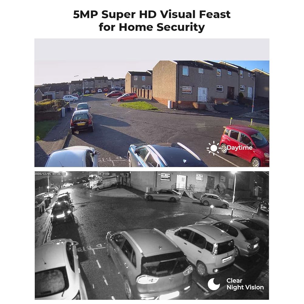 H.VIEW 5MP POE 보안 IP 내후성 실외 카드 야간 NAS CCTV 2.8mm 카메라 오디오 HD 감시 네트워크 IR 시야 sd 비디오 (킥비전 rtsp 호환) 실내 마이 - 상세 이미지 2