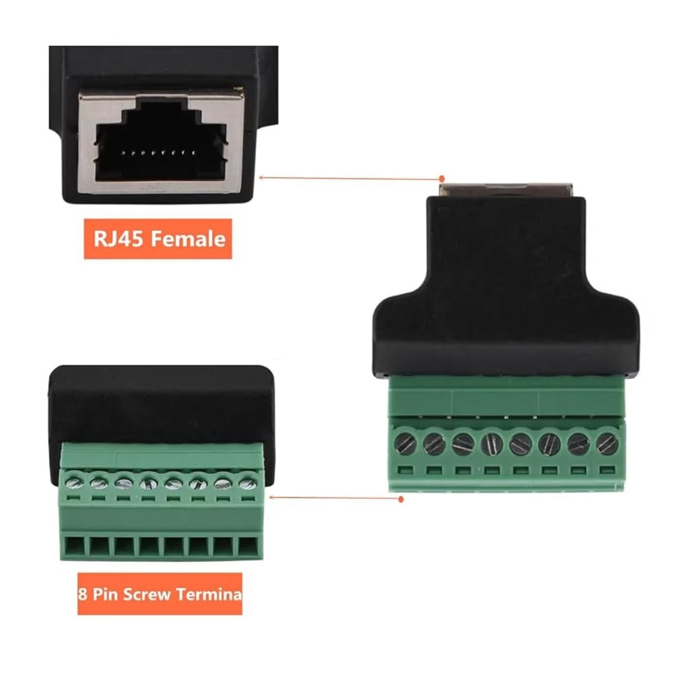 Teansic RJ45 암 - 8핀 어댑터용 터미널 Cat7 Cat6 커넥터, 커넥터 Cat5 네트워크 8P8C 터미널, 4개 스크류 CCTV 이더넷 나사 DVR - 상세 이미지 3