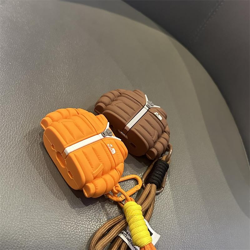 에어팟프로1 블루투스 보호 커버 브라운 헤드폰 케이스+펜던트 AirPods Pro 1 2 3 4 - 상세 이미지 3