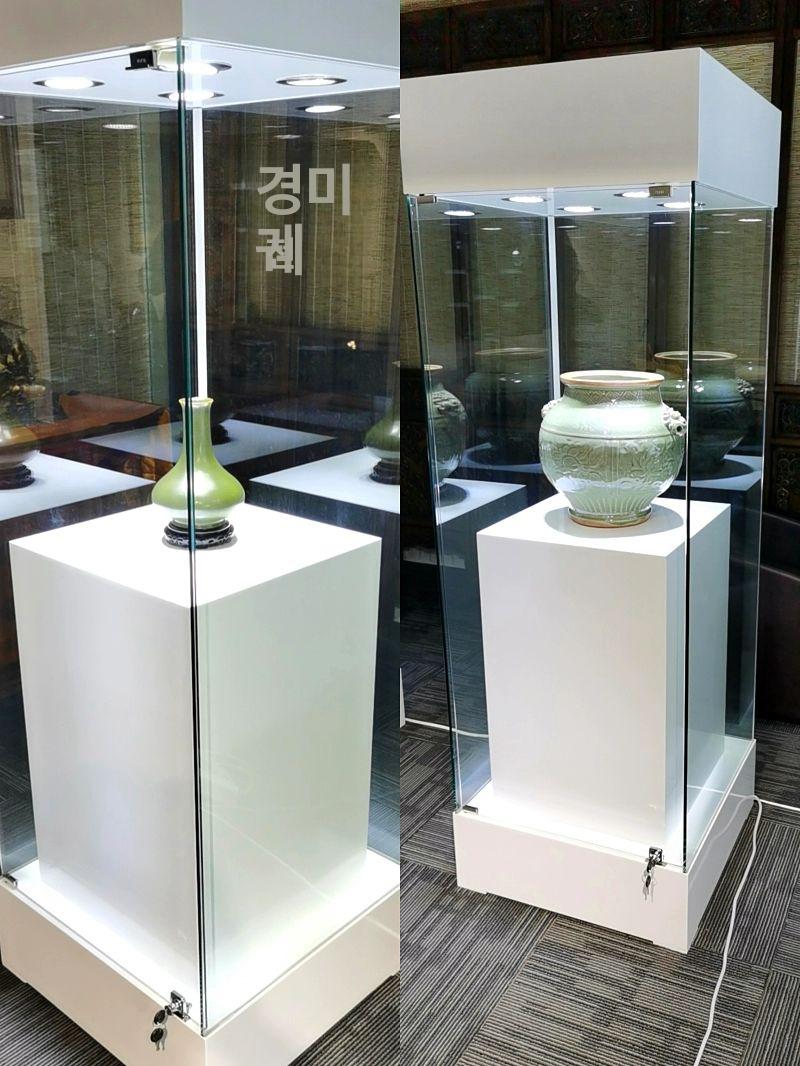 디스플레이 전시대 선반 투명 진열장 매장 골동품 전시장 단층 50 x 50x170 스포트라이트 포함 - 상세 이미지 5