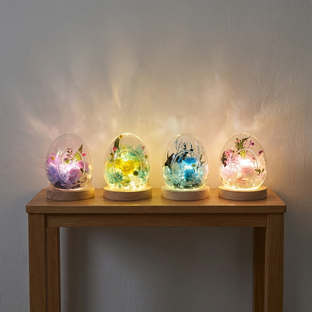 베라플리 LED 에그 프리저브드 플라워 꽃다발 - 상세 이미지 4