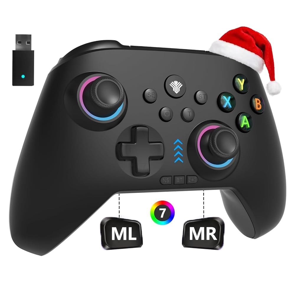 2.4G Wireless PC/Switch Controller with Controller,Plug Switch RGB Joysticks/Hall Windows Android, - 상품 이미지