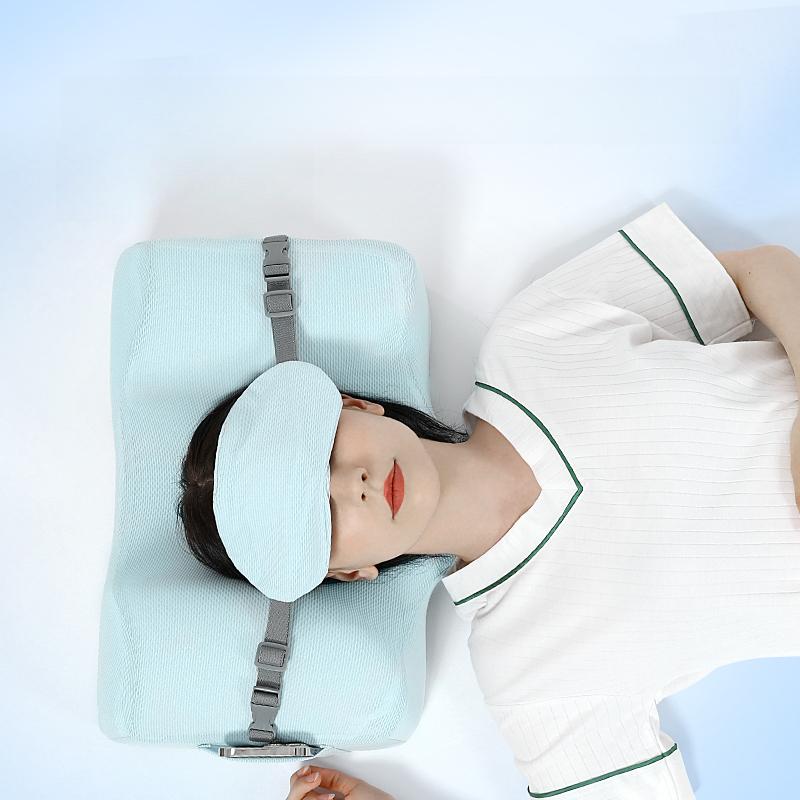 얼굴 고정 베개 정자세 수면 화장 숙면 받침 화이트+네이비블루 4-17cm - 상세 이미지 2