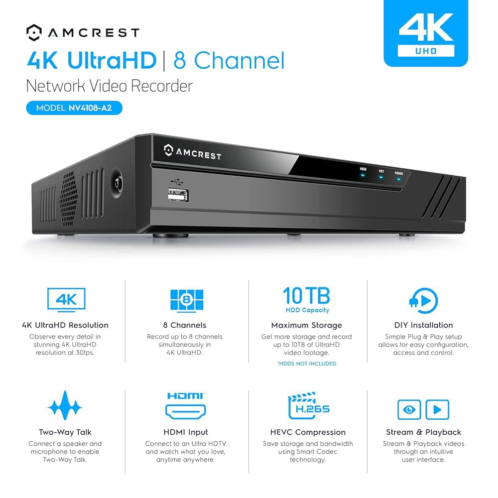 Amcrest 네트워크 비디오 레코더 (NV4108-A2) NV4108-A2 - 상세 이미지 2