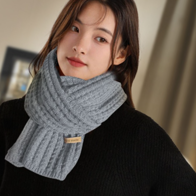 따뜻한 쁘띠 머플러 여자 보온 니트 목도리 - 상품 이미지