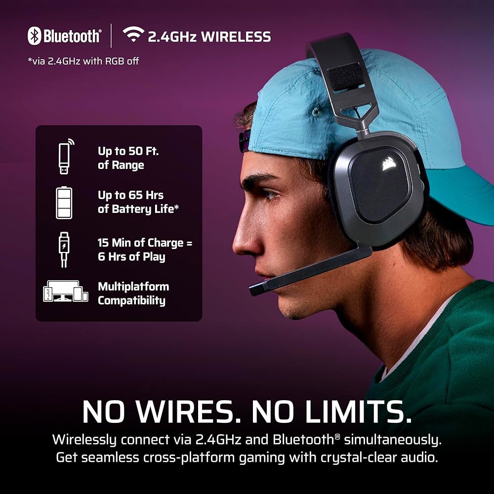 Corsair HS80 MAX Wireless Xbox Broadcast Steel Dolby Headset iCUE Bluetooth Gray with PC, Gaming Xbo - 상세 이미지 3