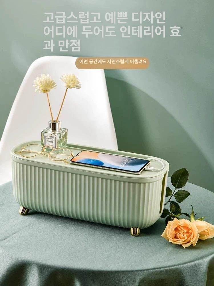 전선코드 정리함 멀티탭 케이스 박스탭 커버 수납 책상 민트 - 상세 이미지 4
