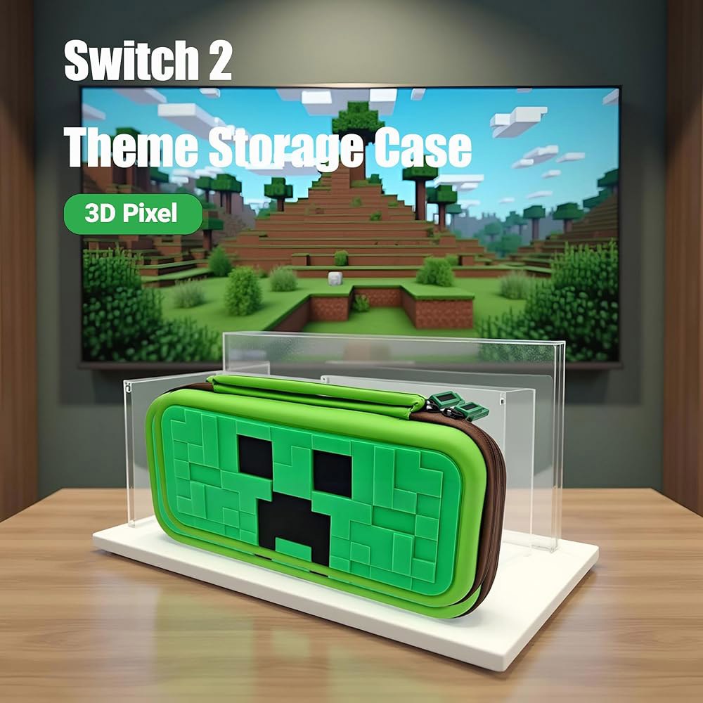 QUBAMG Switch 2 Carrying Case, Protective Stand Shell Case Pixel Cartridges & Carry Built-in (2025) - 상세 이미지 2