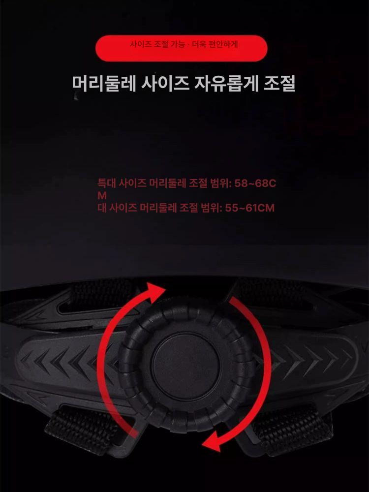 통풍 자외선 차단 경량 반모 투렌즈 라이딩 오픈페이스 플러스사이즈 무광티타늄 58 - 68 l - 상세 이미지 4
