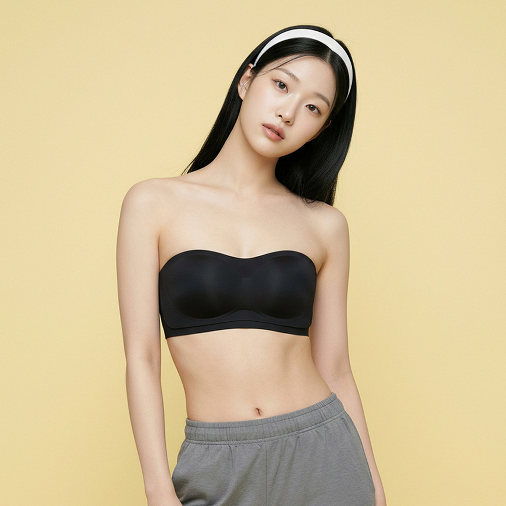 노슬립 심리스 튜브탑 브라 오프숄더 커버업 속옷 고탄력 미끄럼방지 이너 이미지 4