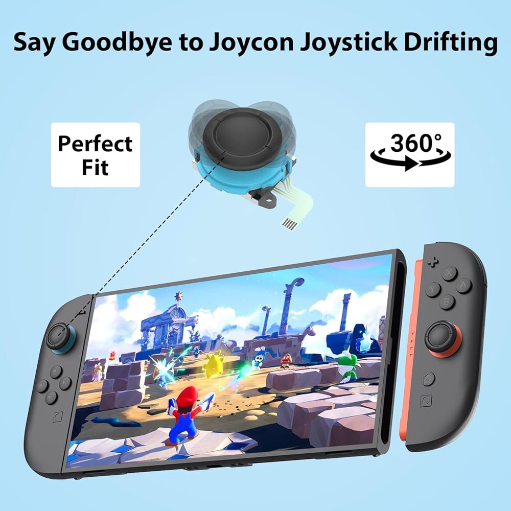 LONANDY Joycon Joysticks for Nintendo Screwdrivers, Analog Switch Repair 2 Anti-Drift Grips, Thumb - 상세 이미지 2