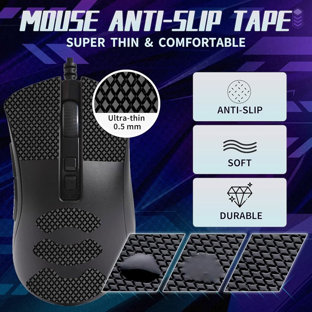TALONGAMES 레이저 DeathAdder V2 / 마우스와 흡수, 호환되는 컷, 손바닥 핏 얇은 그립 게이밍 테이프, 땀 0.5mm, 마우스 프로 스킨 쉬운 미끄럼 방지 사용 - 상세 이미지 2