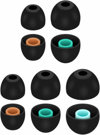 [해외]A-Focus 이어팁 버드 세트 WF-1000XM4 WF-XB400 WF-C700N 실리콘 이어버드 소니 인이어 헤드셋 WI-C200 WF-C500 등 2S2M1L 블랙 지