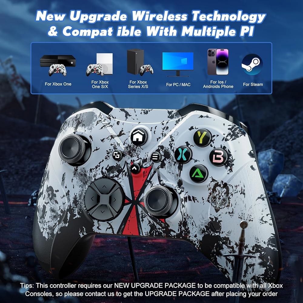 Gamrombo X-box 시리즈 X/S/X-box One/X-box 3.5mm 컨트롤러 안드로이드 S/One 기능 One 진동 듀얼 매크로 X, PC, 헤드폰용 터보 무선 - 상세 이미지 2