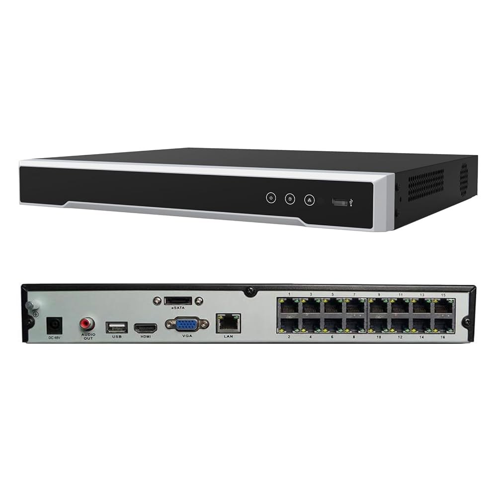 DS-7616NI-Q2/16P 4K NVR 16 채널 8TB 작동, 카메라와 레코더 IP 함께 지원 네트워크 16채널 하드 (HDD PoE 드라이브 최대 미포함) 비디오 8MP/6 - 상품 이미지