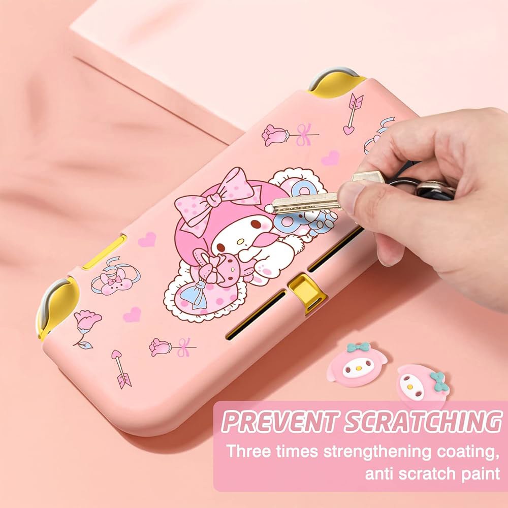 Little Red Hood Rabbit Switch 귀여운 충격 엄지 스위치 토끼 TPU 커버 2019 Lite 보호 소프트 긁힘 포함 핑크 사랑스러운 흡수 2개 쉘 버전용 그립 - 상세 이미지 2