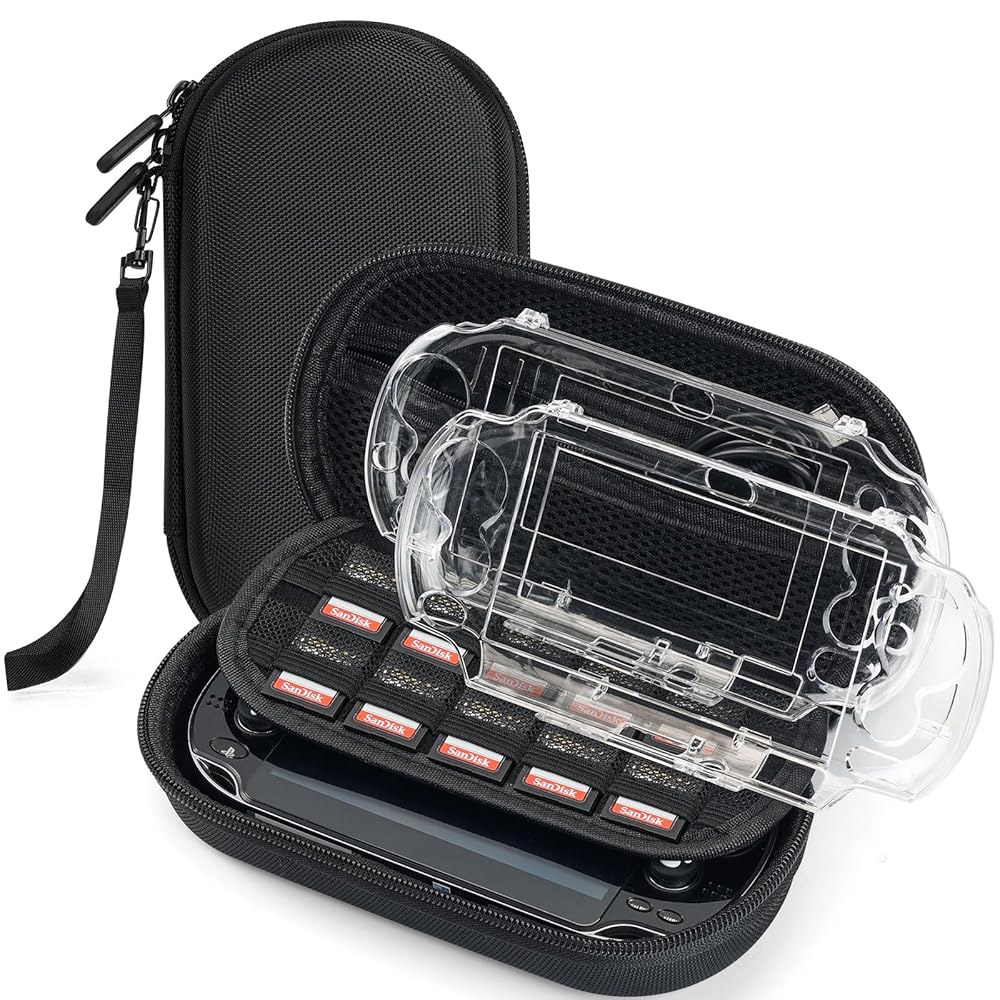 Jekarsy 3-in-1 PS Vita Case with Other EVA Transparent Protective Carrying Accessories Crystal 1000/ - 상품 이미지