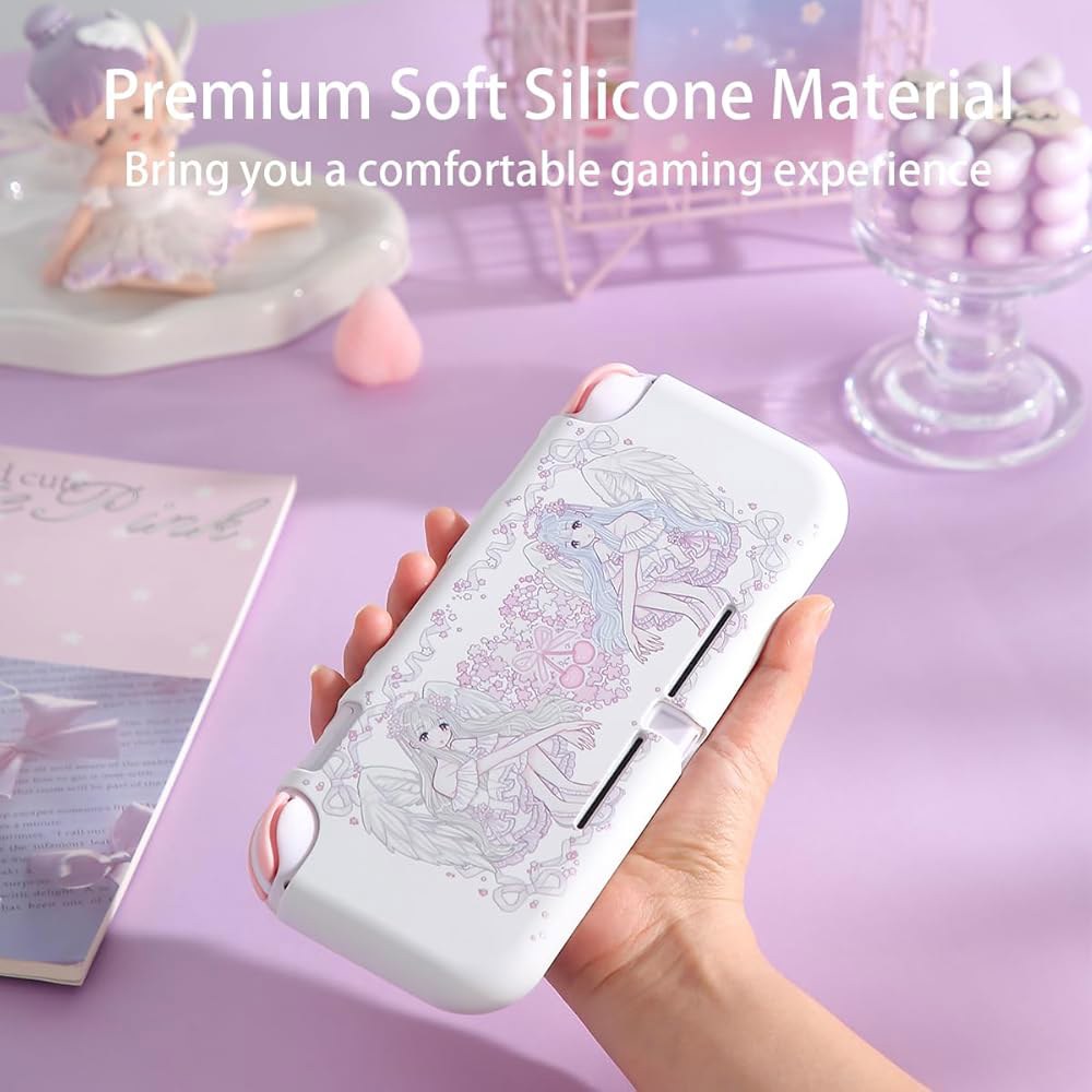 Case for Nintendo Switch Lite Pink Silicone Proof Anti-Drop Accessories ONLY Aesthetic Compatible Sa - 상세 이미지 3