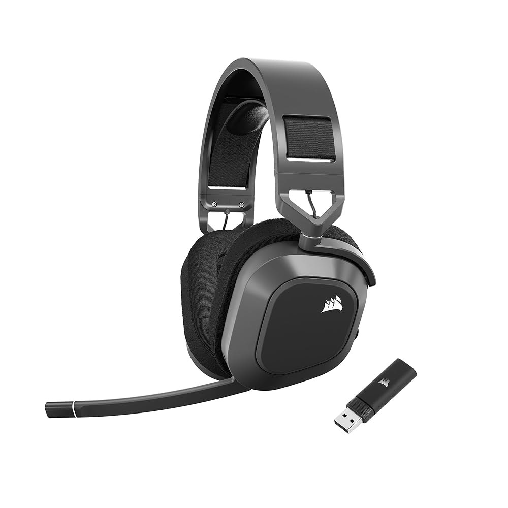 Corsair HS80 MAX Wireless Xbox Broadcast Steel Dolby Headset iCUE Bluetooth Gray with PC, Gaming Xbo - 상품 이미지