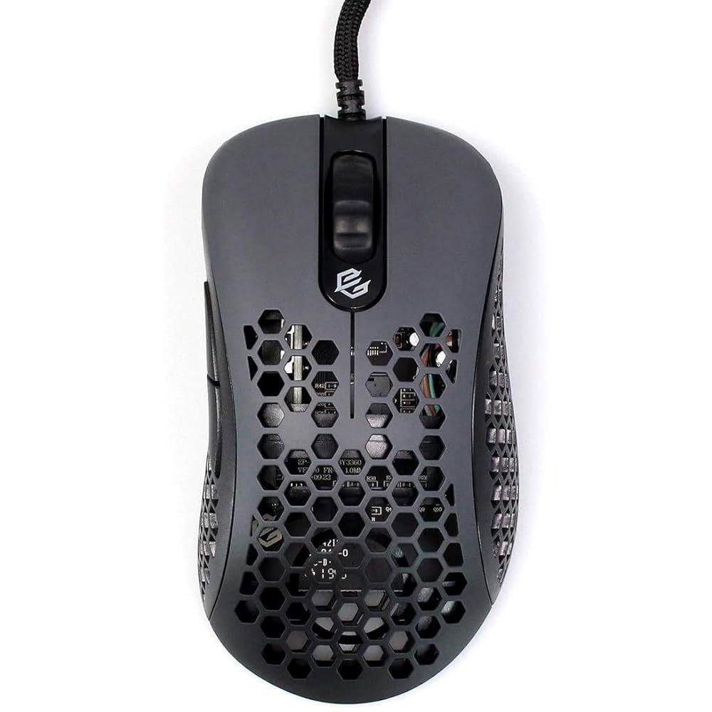 Gwolves Skoll SKL 2020 에디션 게이밍 최대 초경량 디자인 12000 마우스 RGB 65g (롱) DPI 벌집 유선 (블랙) White Long - 상품 이미지