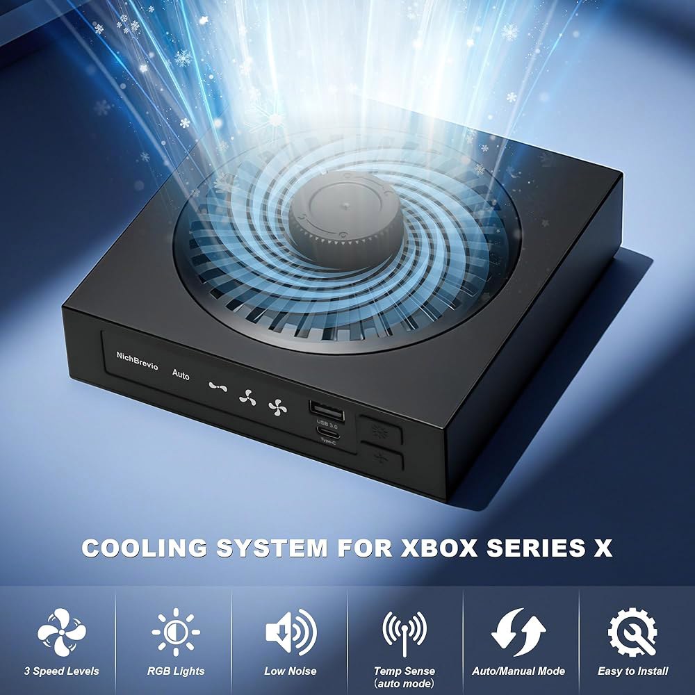 Cooling Fan for Xbox Series 3 Top Adjustable by with Speed Light, Temperature, 1500/1750/2000RPM Sys - 상세 이미지 3