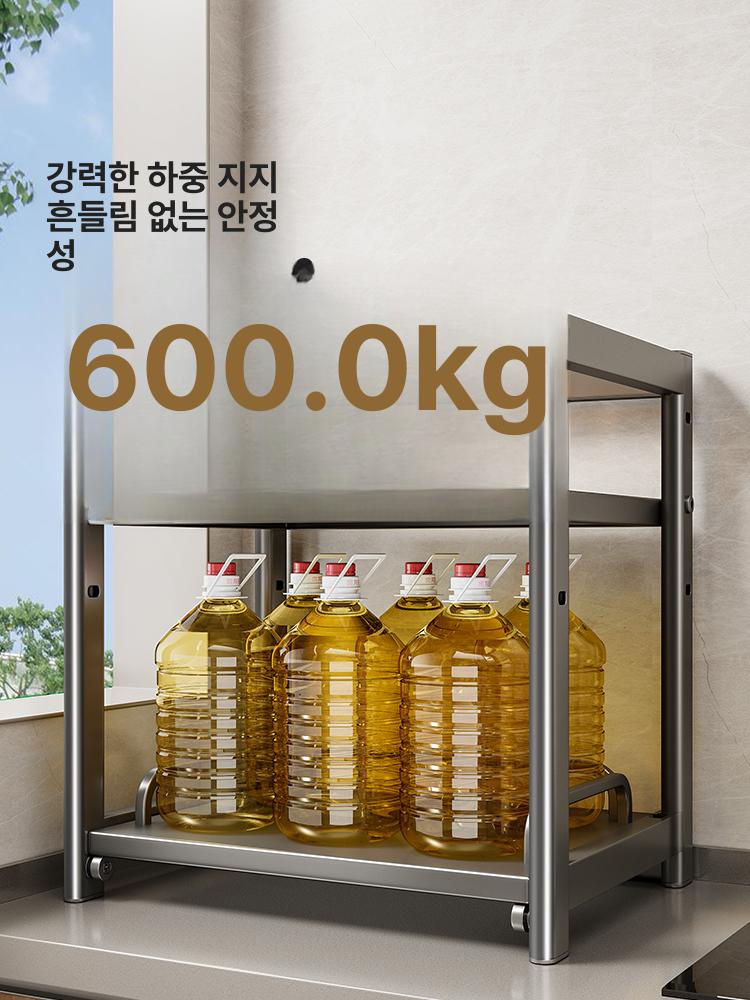 슬라이딩 밥솥 선반 수납장 전자레인지 인출형 레일 철제 건메탈그레이 2칸 40cm 2칸 - 상세 이미지 5