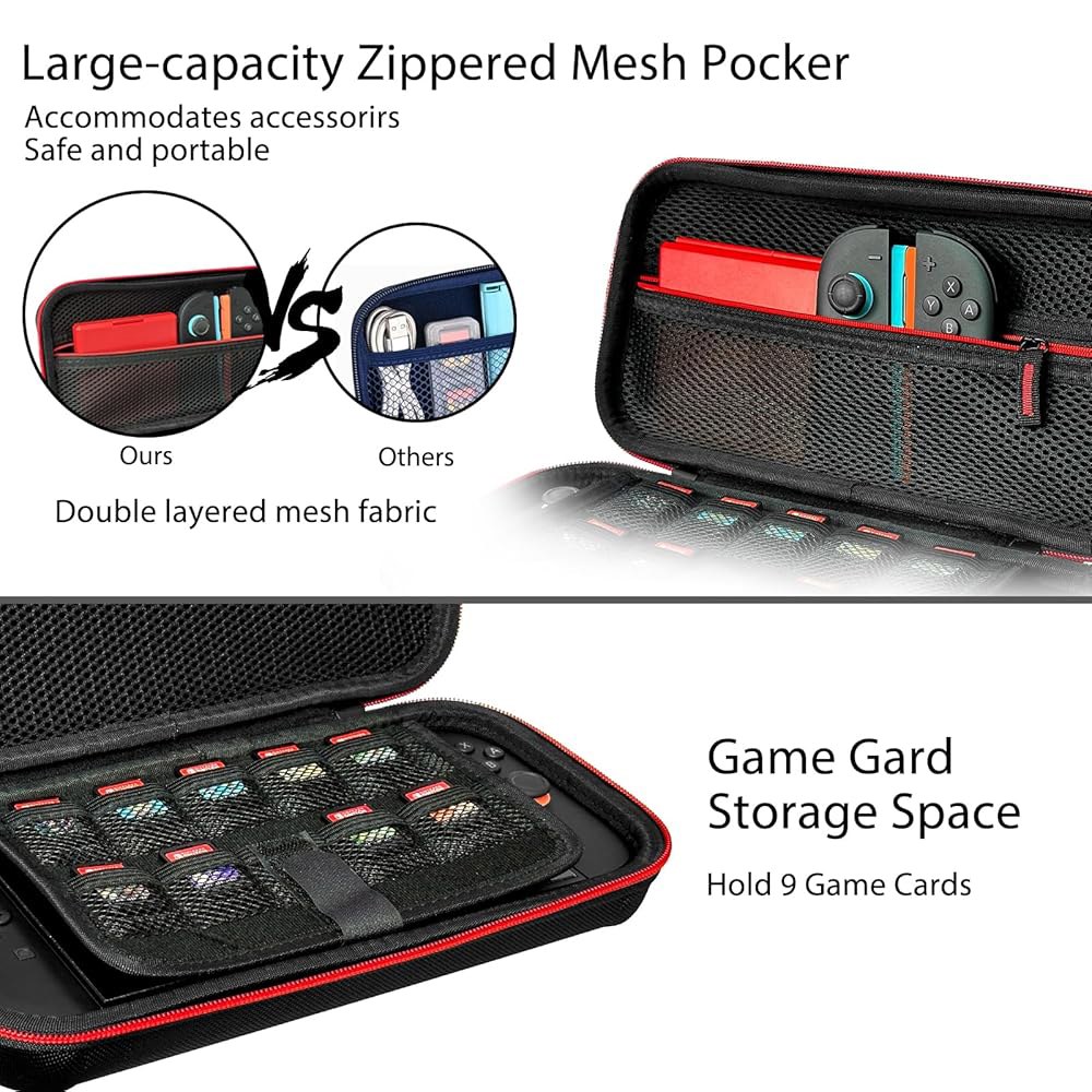 Travel Carrying Case for Nintendo Anti Shockproof Holder Layer Volume with Waterproof 2025, Bundle - 상세 이미지 2