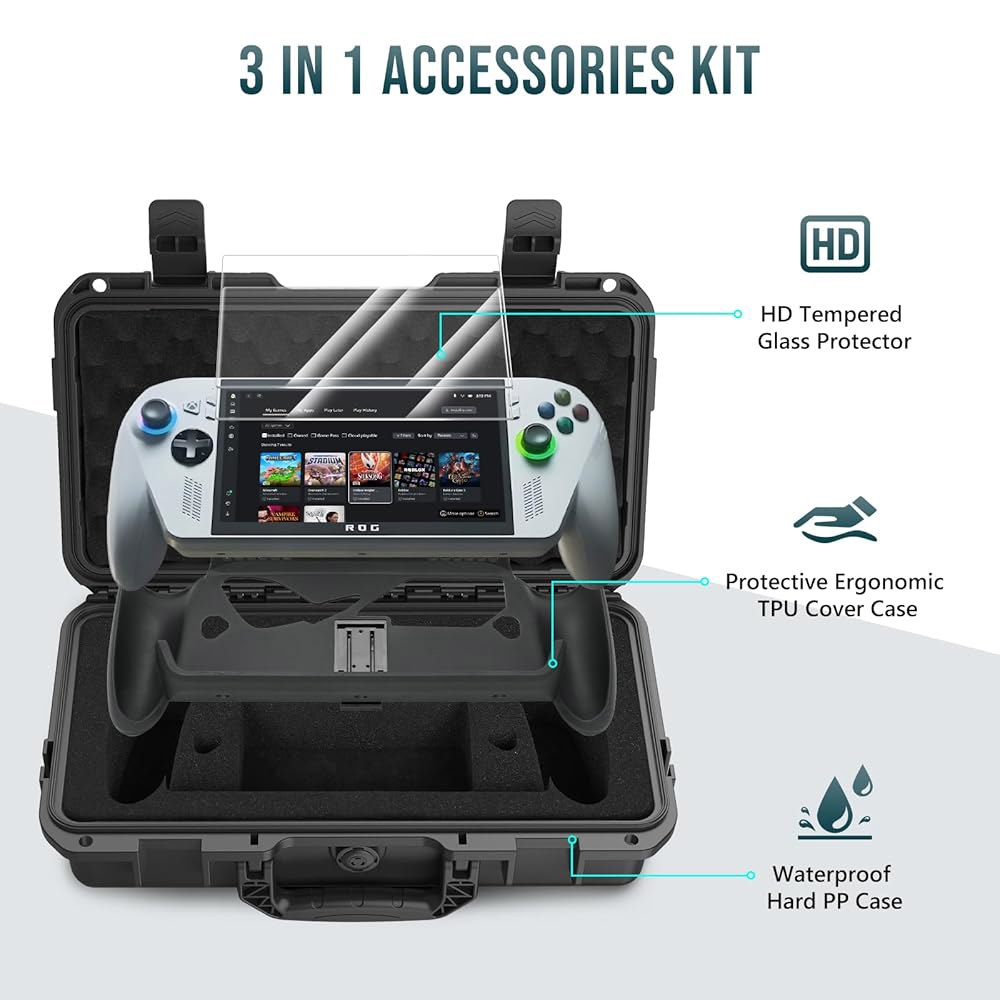 Diocall 3 in 1 Accessories Xbox Bundle Kit Screen Ally, Carrying Protectors X/Rog Glass Include Cove - 상세 이미지 2