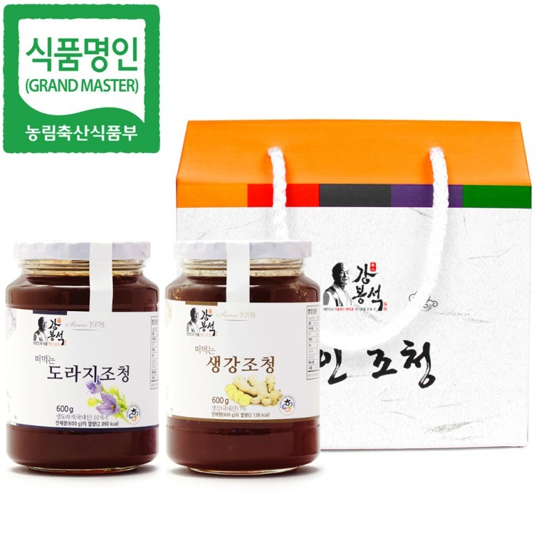 명인 수제 옛날 쌀조청 도라지 생강 세트 600g x 2 박대표마켓 - 상품 이미지