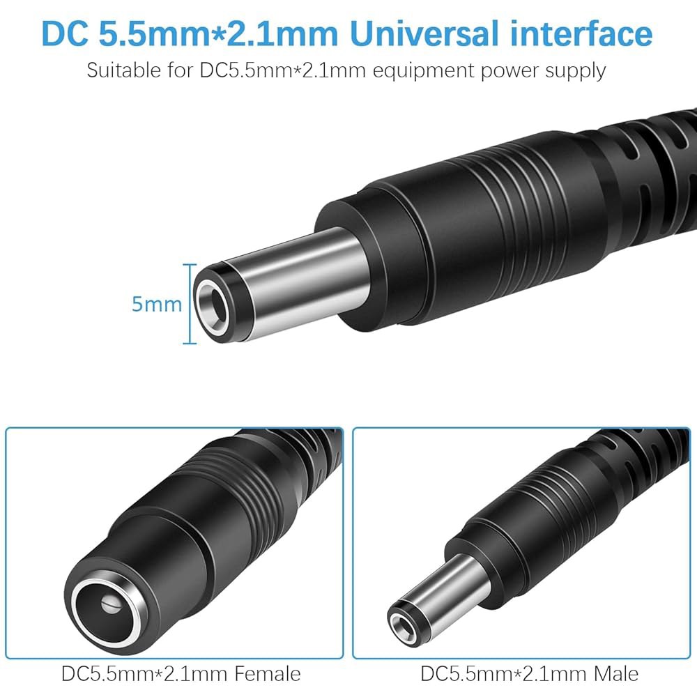 DC 전원 연장 케이블 30.5m(100피트), 보안 2.1mm CCTV 장치, 코드 5.5mm 네트워크 수-암 Dvr IP x 공급 코드, 독립형 12V 카메라, 30ft - 상세 이미지 3