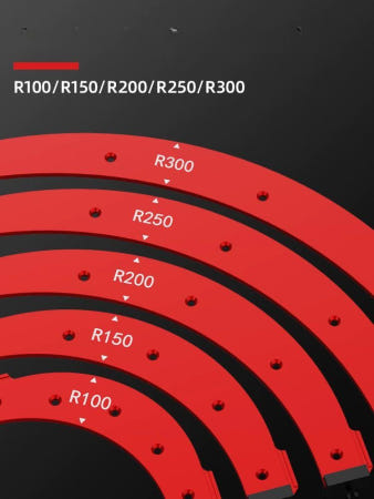 [해외]목공 템플릿 지그 슬롯 포지셔닝 원호 엔드밀 장착용 r100 - r300 풀 세트