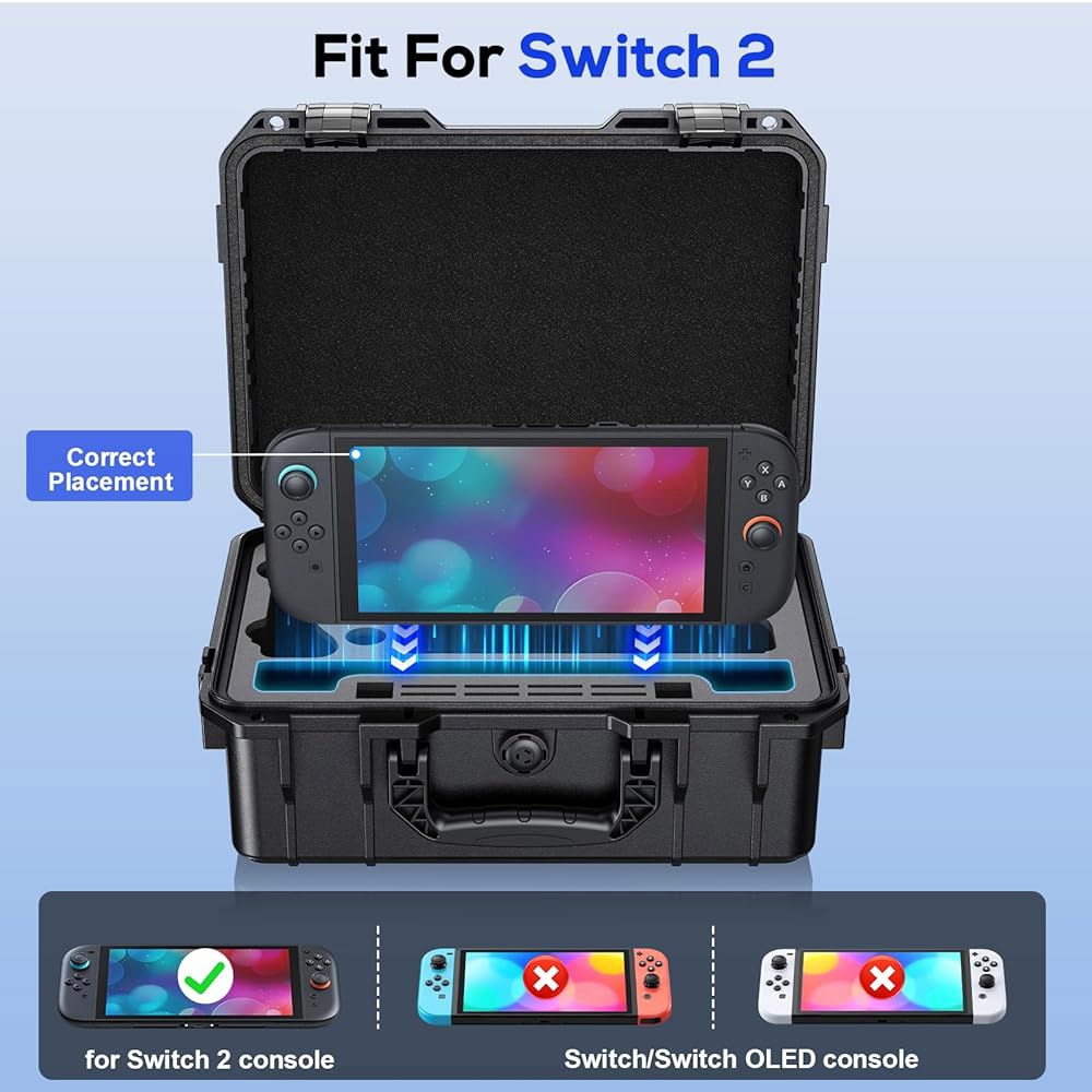Auarte [Super Hard Carrying Case Portable Case,Waterproof Console Bag Accessory One Fully Nintendo - 상세 이미지 2