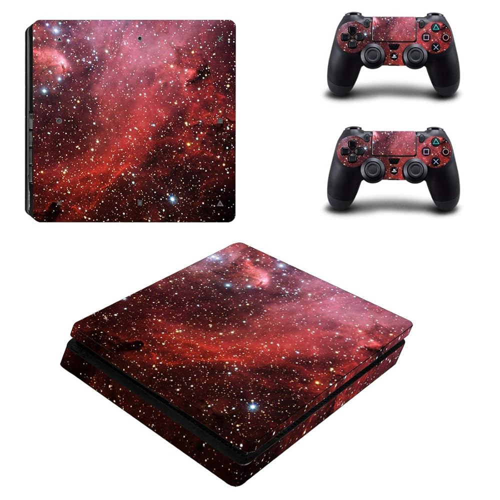 비닐 스킨 스티커 데칼 커버 레드 하늘 플레이스테이션 빛나는 4 PS4 콘솔 슬림 소니 별이 - 상품 이미지