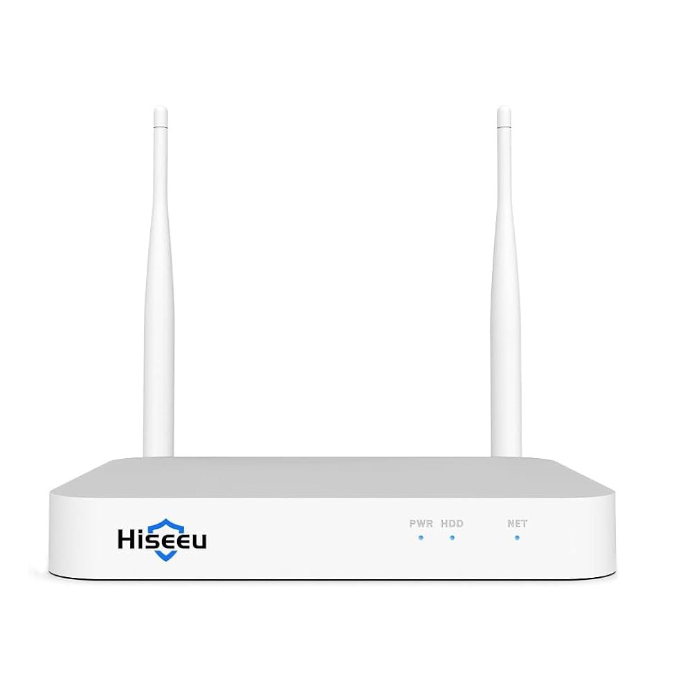 10CH 무선 미니 화이트 네트워크 하드 드라이브와 6.4cm(2.5인치) 3MP/5MP 어댑터 비디오 추가, 전원 카메라 12V2A Hiseeu 내부 플러그인 출력 호환, 레코더 - 상품 이미지