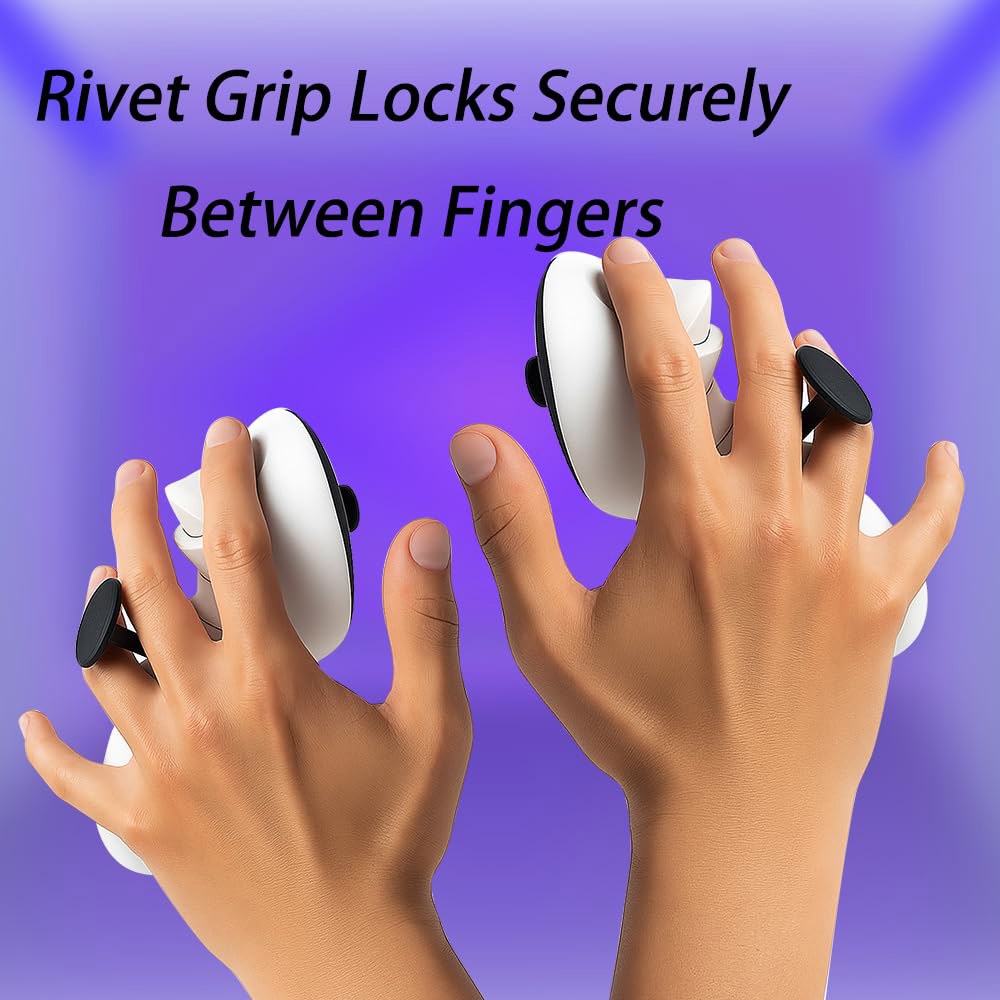 JYXEREM Rivet-Lock Finger Grips for 3 Anti-Slip VR No-Strap Covers, Hand Controller Accessories, Que - 상세 이미지 3