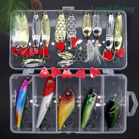 로넬리빙협력사 로넬리빙 프로앵글러 루어낚시 미끼세트 A 6 미노우 메탈지그 러버지그 하드베이트