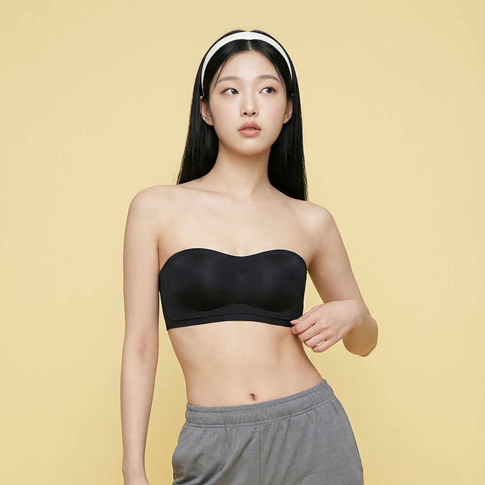 노슬립 심리스 튜브탑 브라 오프숄더 커버업 속옷 고탄력 미끄럼방지 이너 이미지 2