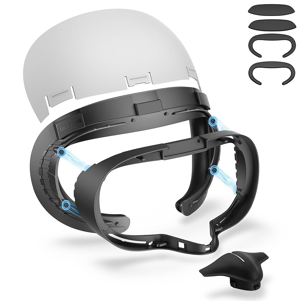 GEEKVR Magnetic Modular Mask for Fit Pads, Quest 3S PU Not Snap-On 3 Fabric Elite Strap, Fits & Meta - 상품 이미지