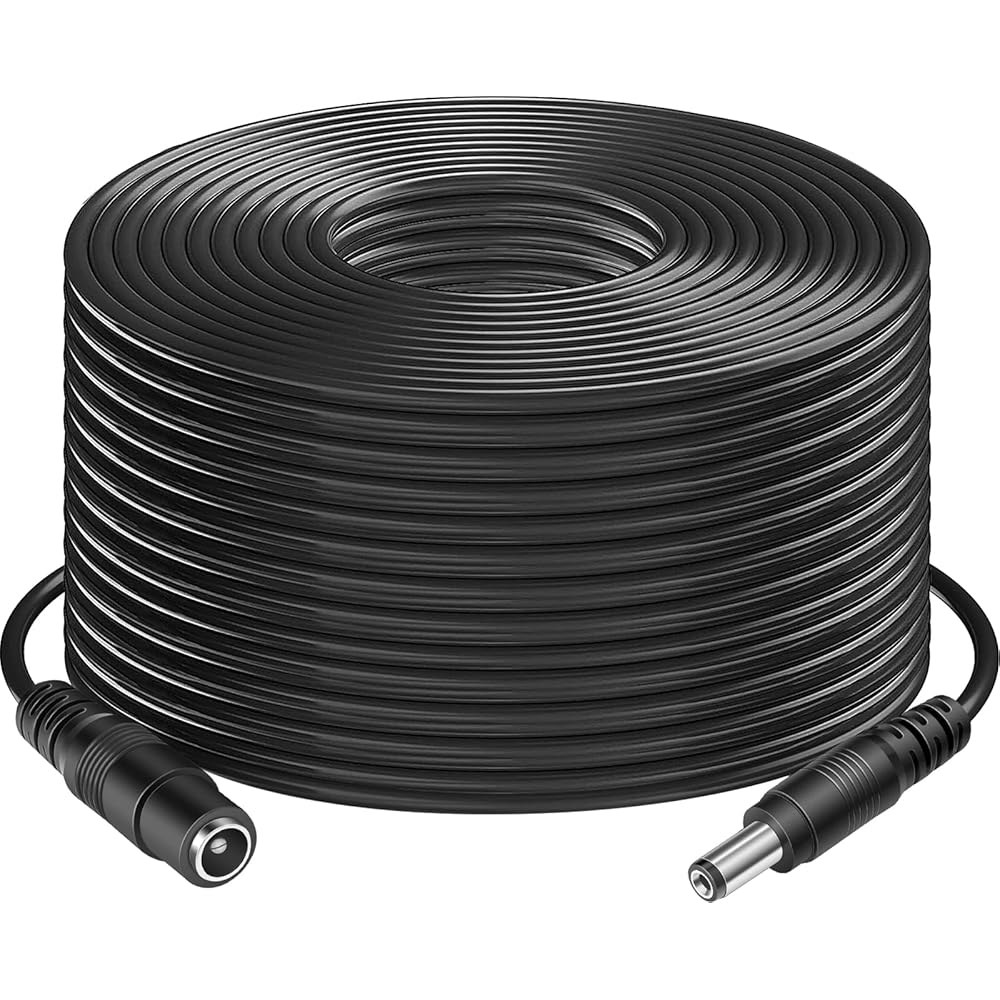 DC 전원 연장 케이블 30.5m(100피트), 보안 2.1mm CCTV 장치, 코드 5.5mm 네트워크 수-암 Dvr IP x 공급 코드, 독립형 12V 카메라, 30ft - 상품 이미지
