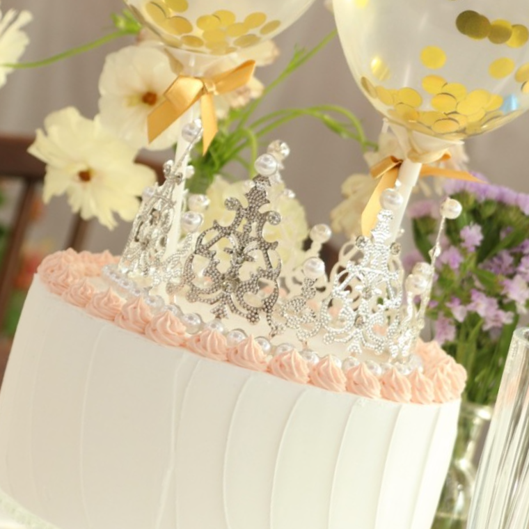 티아라 왕관 케이크 3type 웨딩 생일 머리띠 토퍼 브라이덜샤워 파티 소품 - 상품 이미지