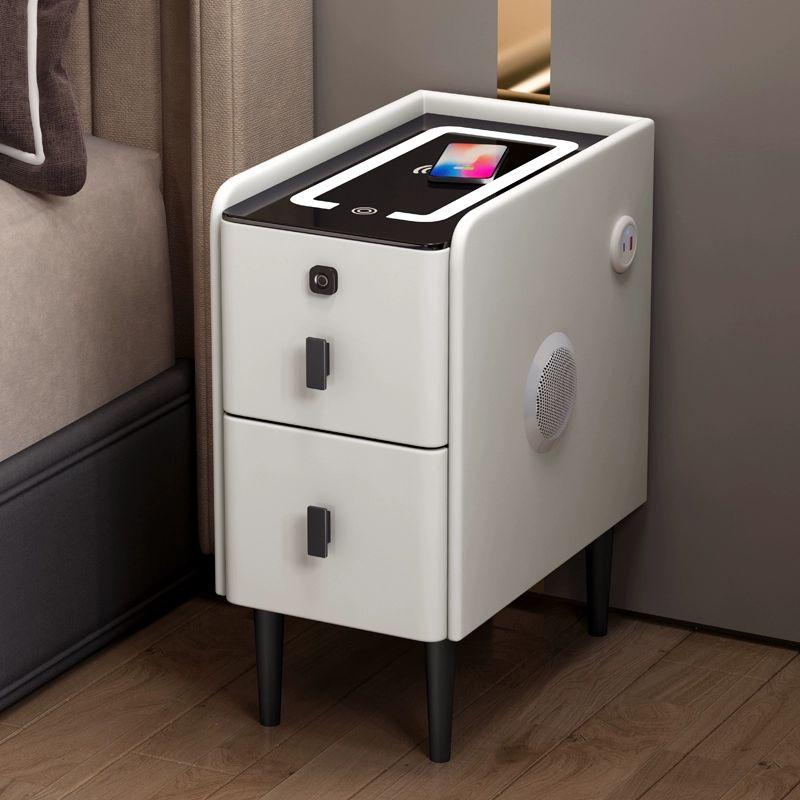 무선 충전 침대 서랍장 틈새 USB 수납 서랍 옆 선반 스탠다드 화이트 락 슬랩 완전 조립 완료 25x40x50cm - 상세 이미지 2