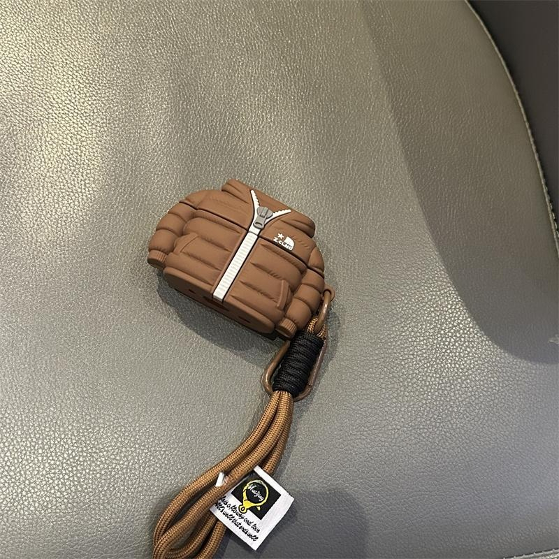 에어팟프로1 블루투스 보호 커버 브라운 헤드폰 케이스+펜던트 AirPods Pro 1 2 3 4 - 상세 이미지 5