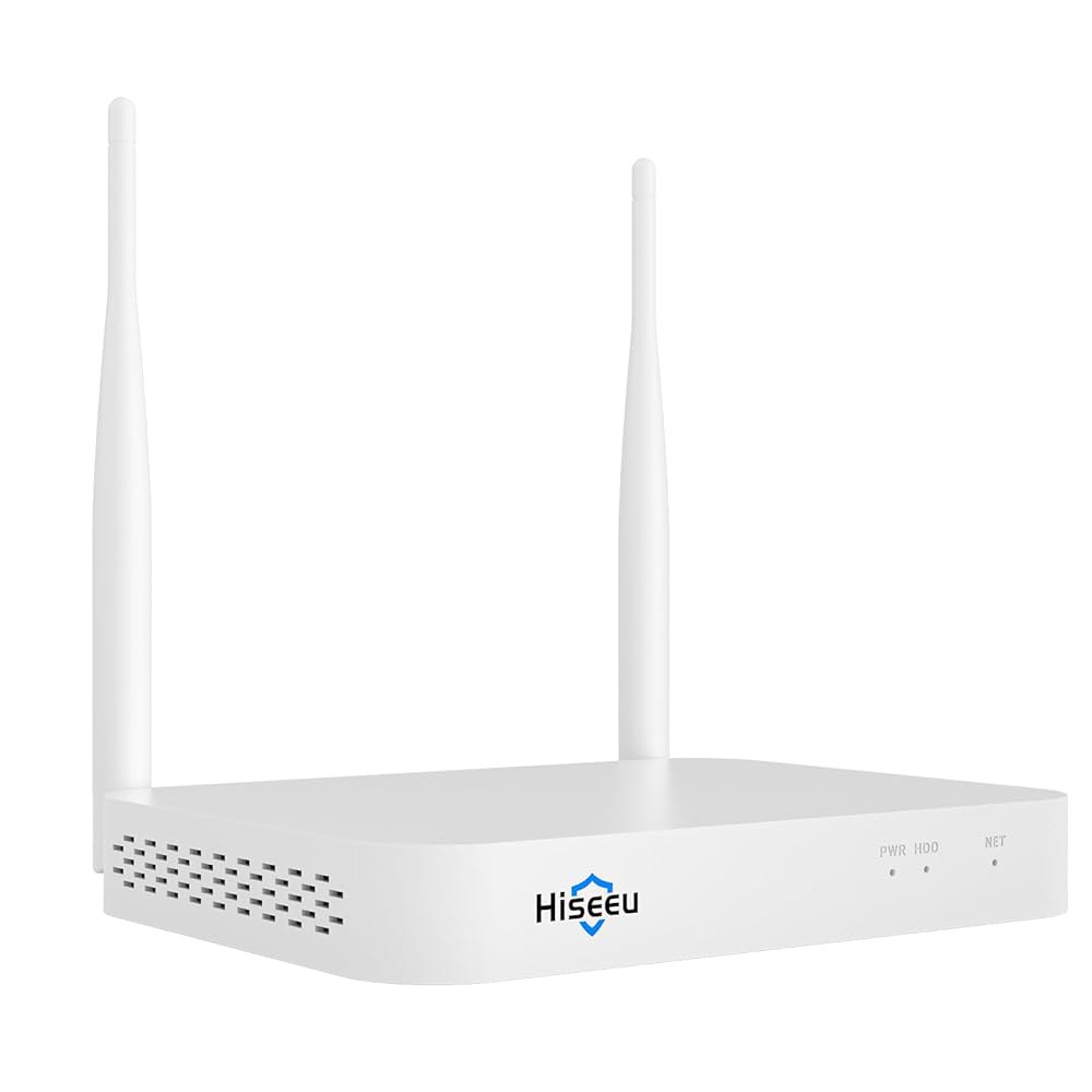 10CH 무선 미니 화이트 네트워크 카메라 3MP/5MP 2.5인치 비디오 호환, 드라이브와 추가, 레코더, 출력 12V2A 하드 플러그인 Hiseeu 전원 어댑터 - 상품 이미지