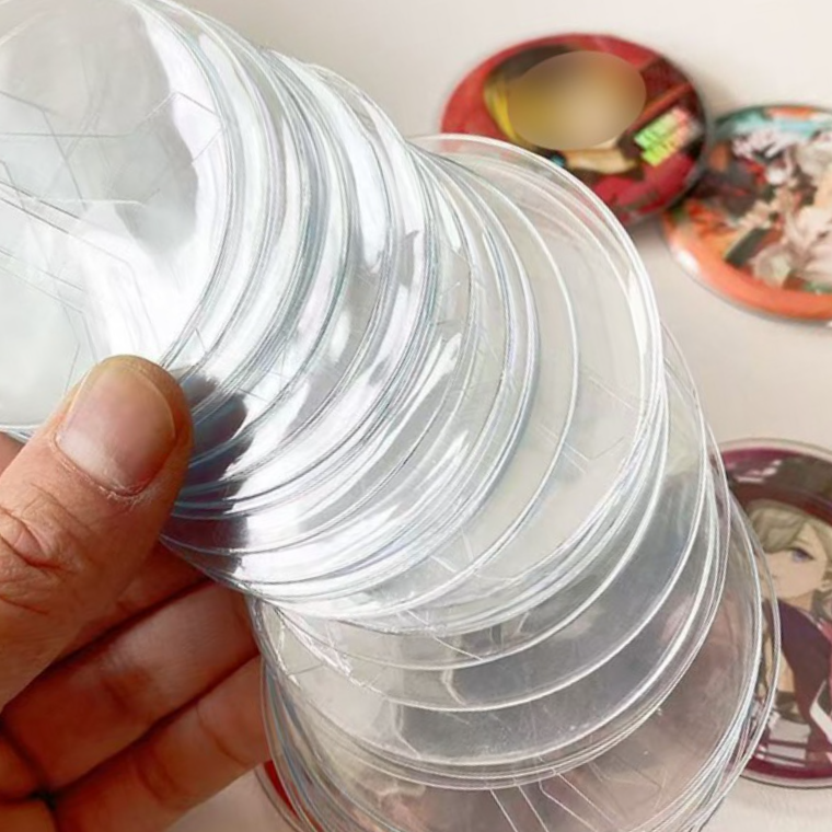 투명 캔뱃지 커버 60mm 10개 대바늘 케이블 보관 정리 원형 굿즈 보호 보관함 - 상품 이미지