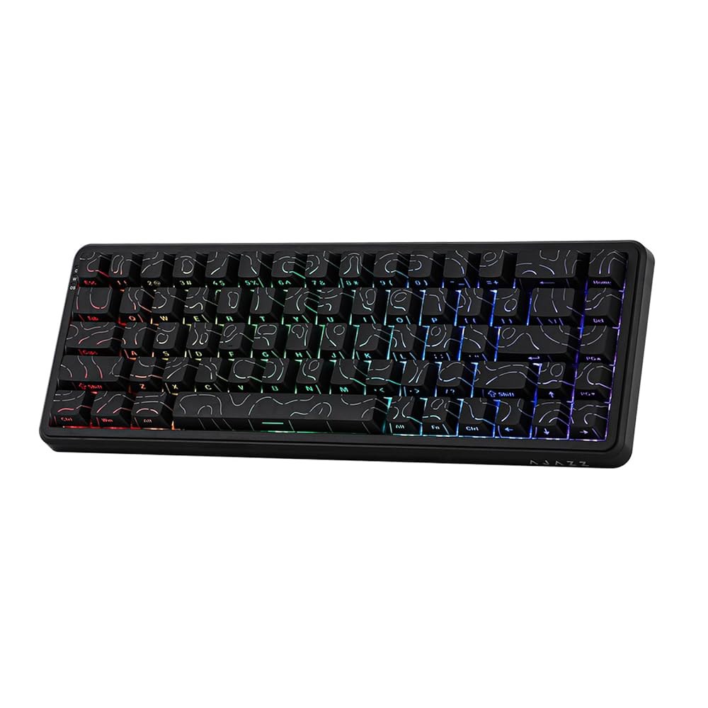 MechLands AK680 MAX 유선 게이밍 백라이트(블랙 효과 키보드, 속도, 컨투어 라인) 8K 구조, 상단 폴링 홀 스위치, RGB White - 상품 이미지